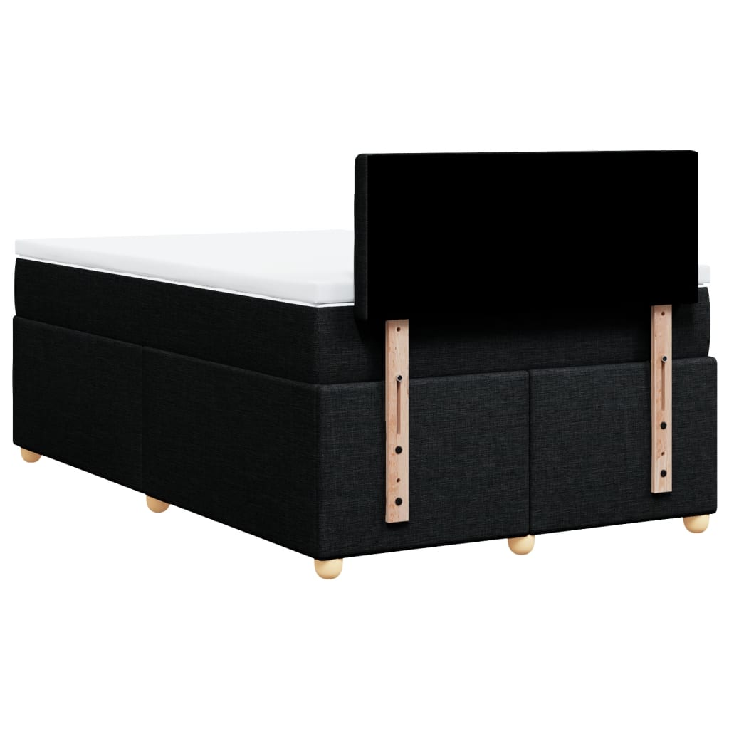 Boxspring met matras stof zwart 120x190 cm