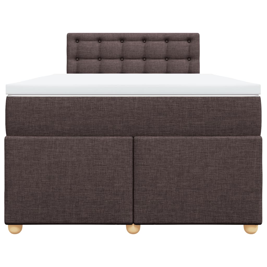 Boxspring met matras stof donkerbruin 120x190 cm