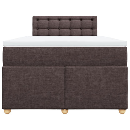 Boxspring met matras stof donkerbruin 120x190 cm
