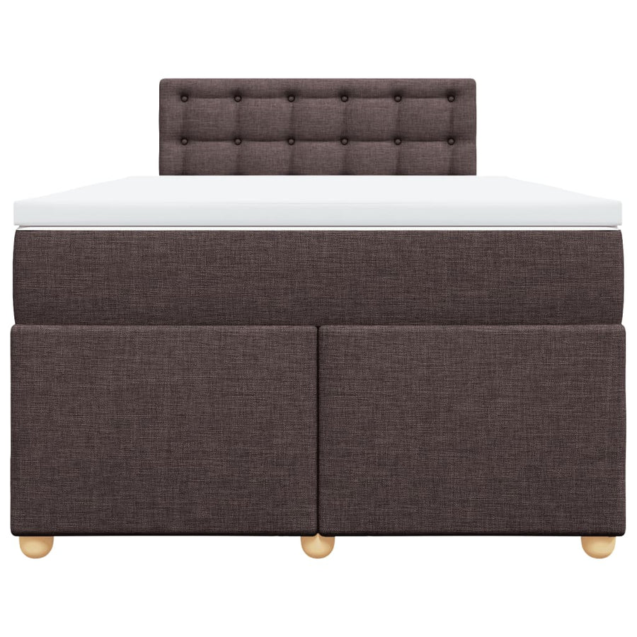 Boxspring met matras stof donkerbruin 120x190 cm