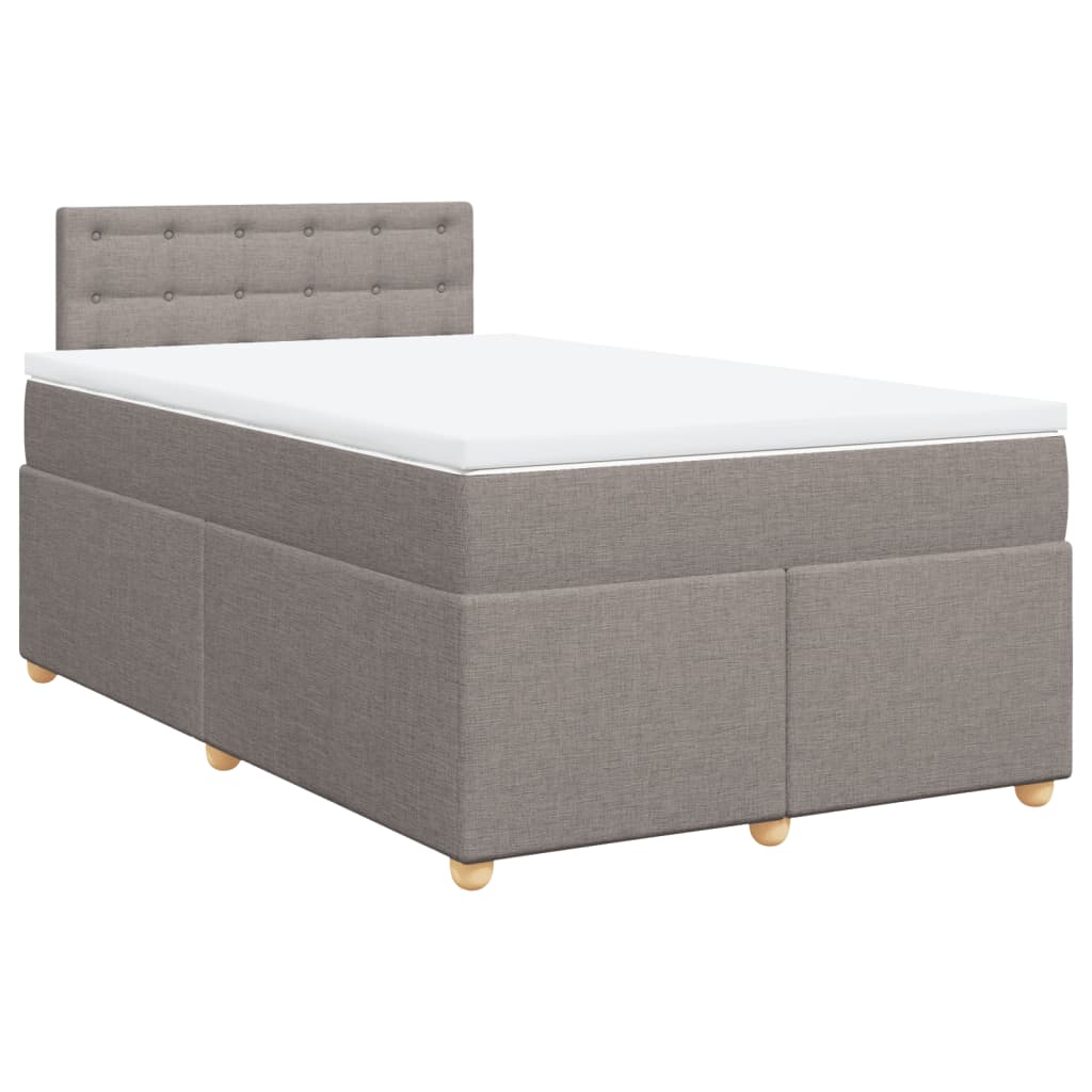 Boxspring met matras stof taupe 120x190 cm