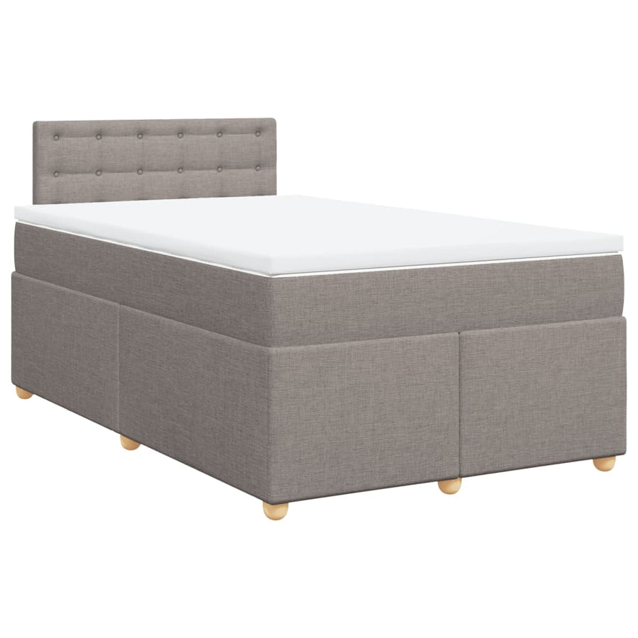 Boxspring met matras stof taupe 120x190 cm