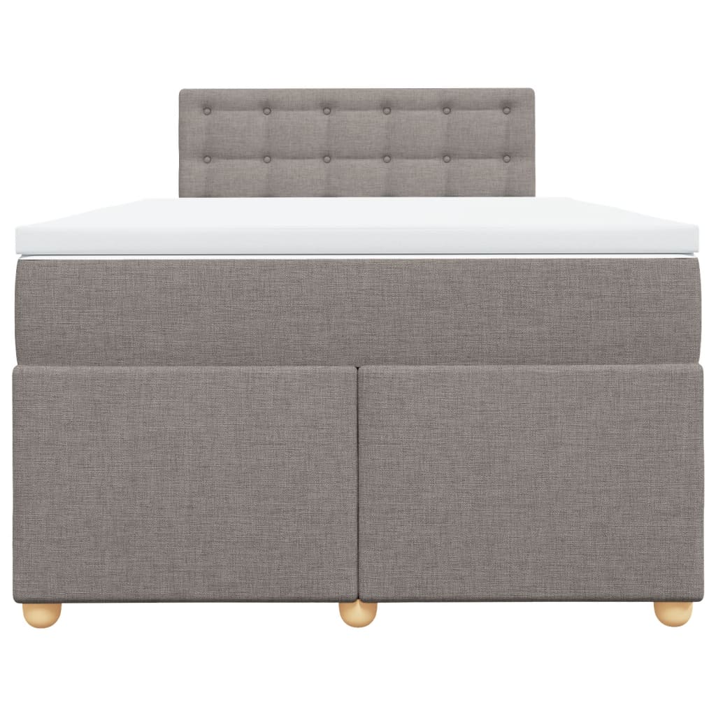 Boxspring met matras stof taupe 120x190 cm