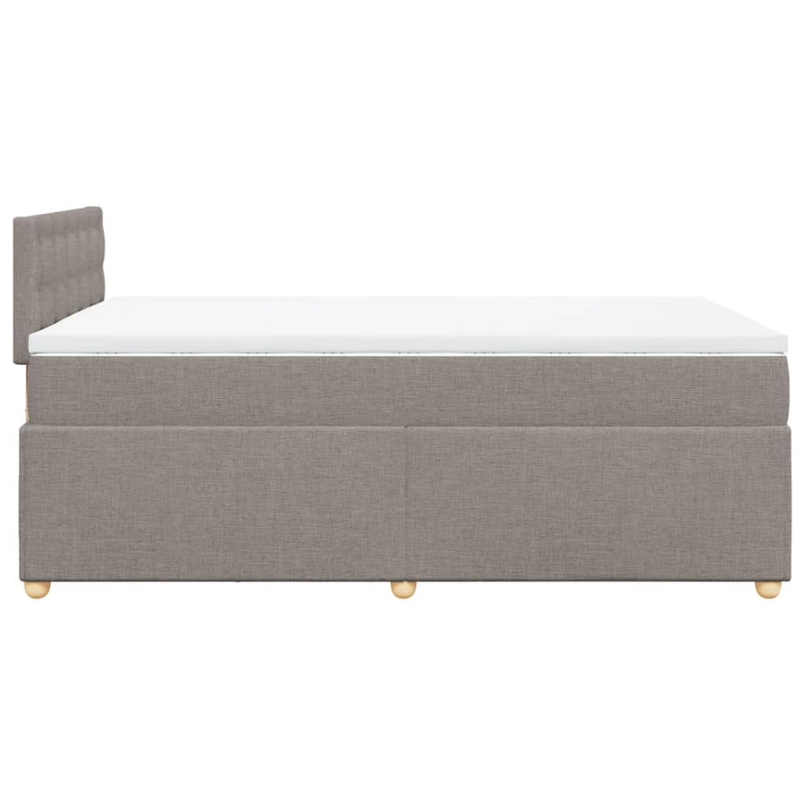 Boxspring met matras stof taupe 120x190 cm