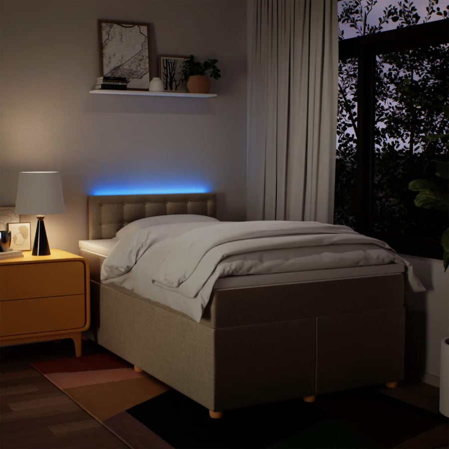 Boxspring met matras stof crèmekleurig 120x190 cm