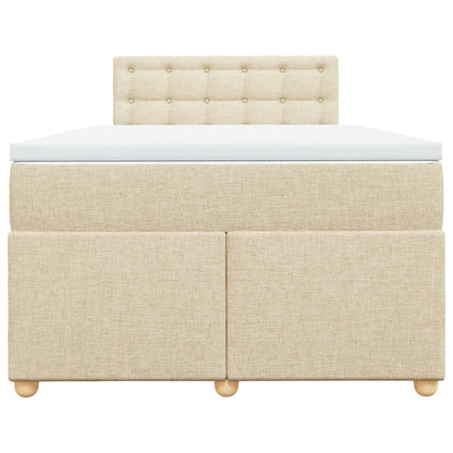 Boxspring met matras stof crèmekleurig 120x190 cm