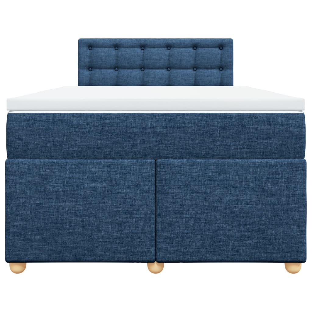 Boxspring met matras stof blauw 120x190 cm