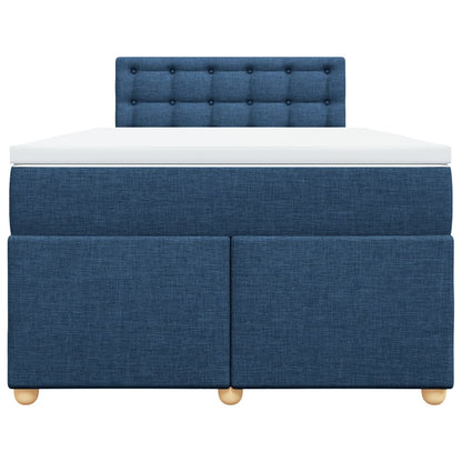 Boxspring met matras stof blauw 120x190 cm