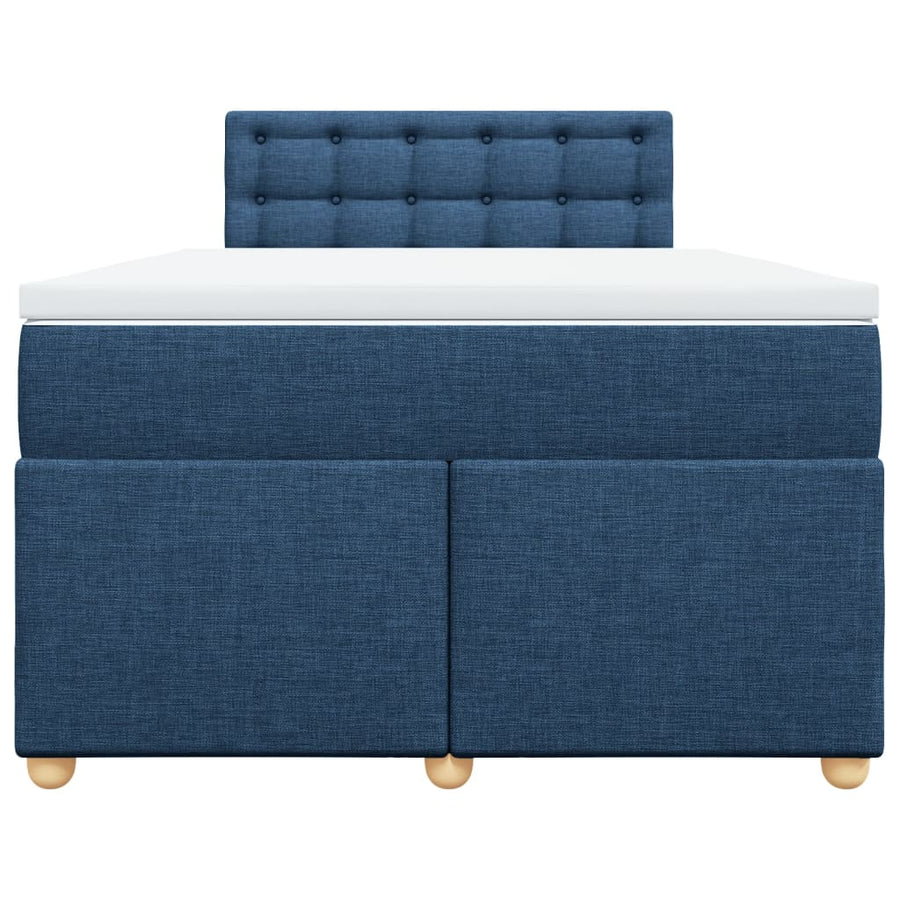 Boxspring met matras stof blauw 120x190 cm