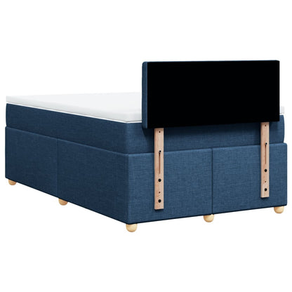 Boxspring met matras stof blauw 120x190 cm