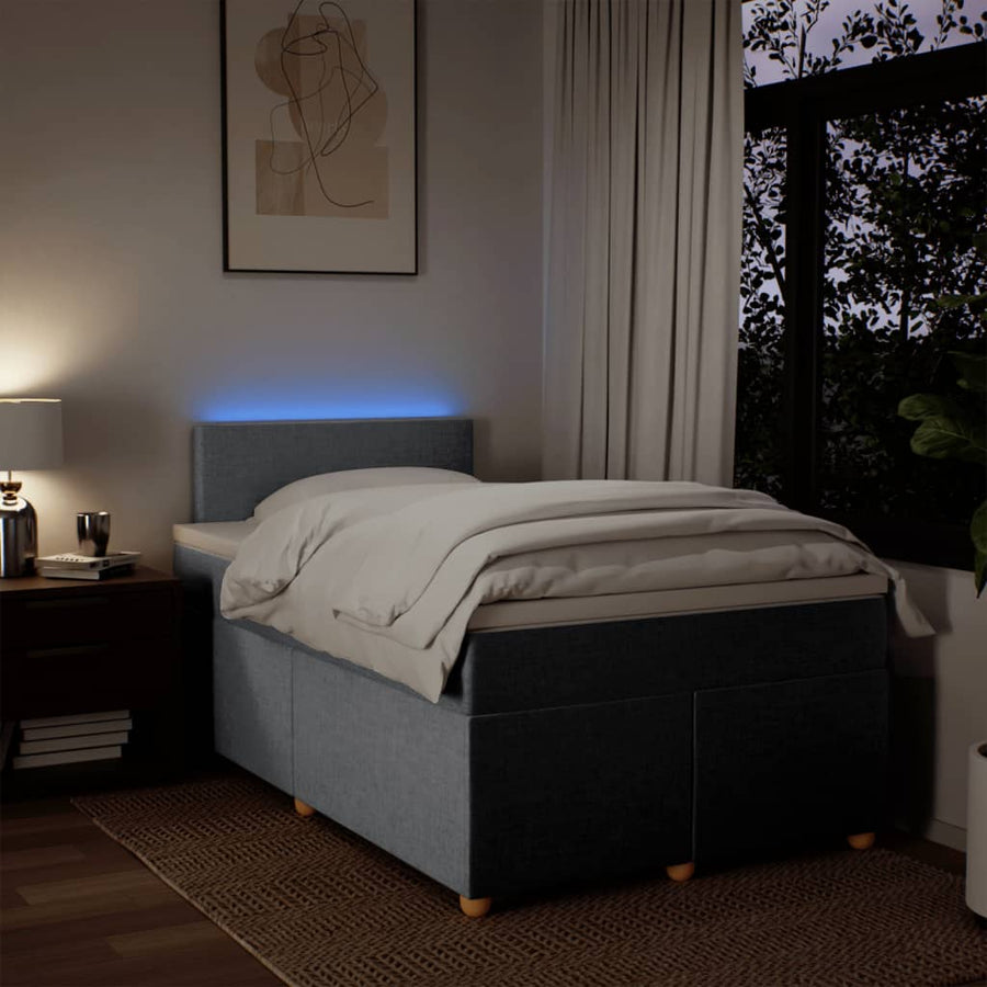 Boxspring met matras stof lichtgrijs 120x200 cm