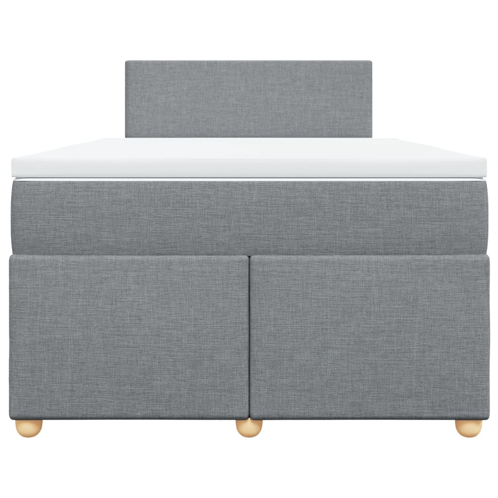 Boxspring met matras stof lichtgrijs 120x200 cm