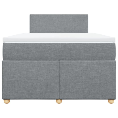 Boxspring met matras stof lichtgrijs 120x200 cm