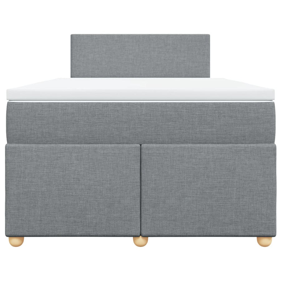 Boxspring met matras stof lichtgrijs 120x200 cm