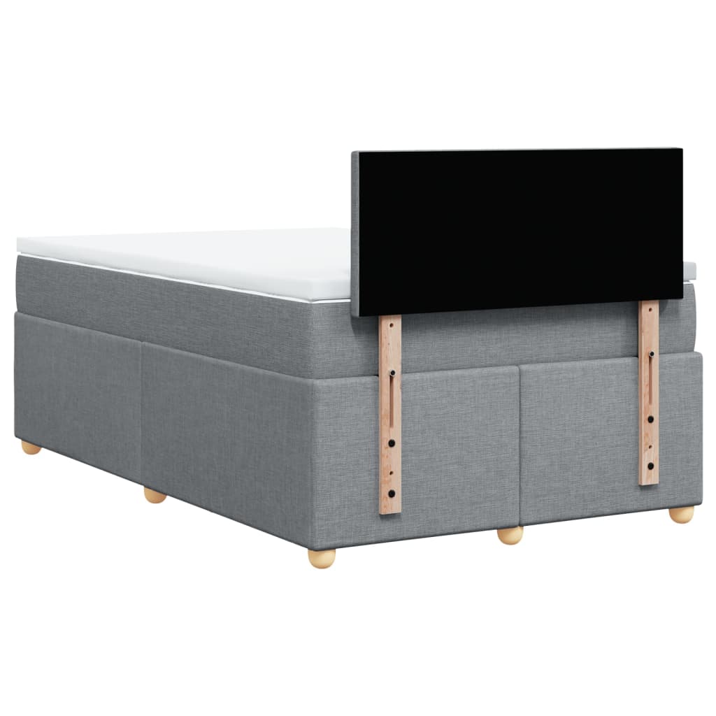 Boxspring met matras stof lichtgrijs 120x200 cm
