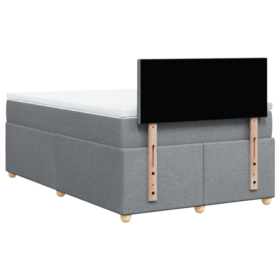 Boxspring met matras stof lichtgrijs 120x200 cm