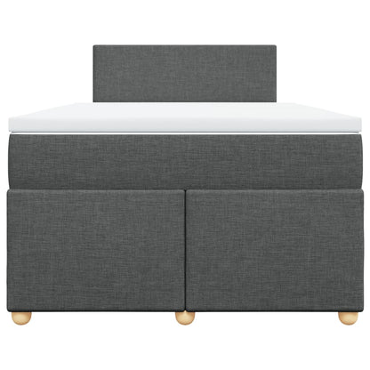 Boxspring met matras stof donkergrijs 120x200 cm