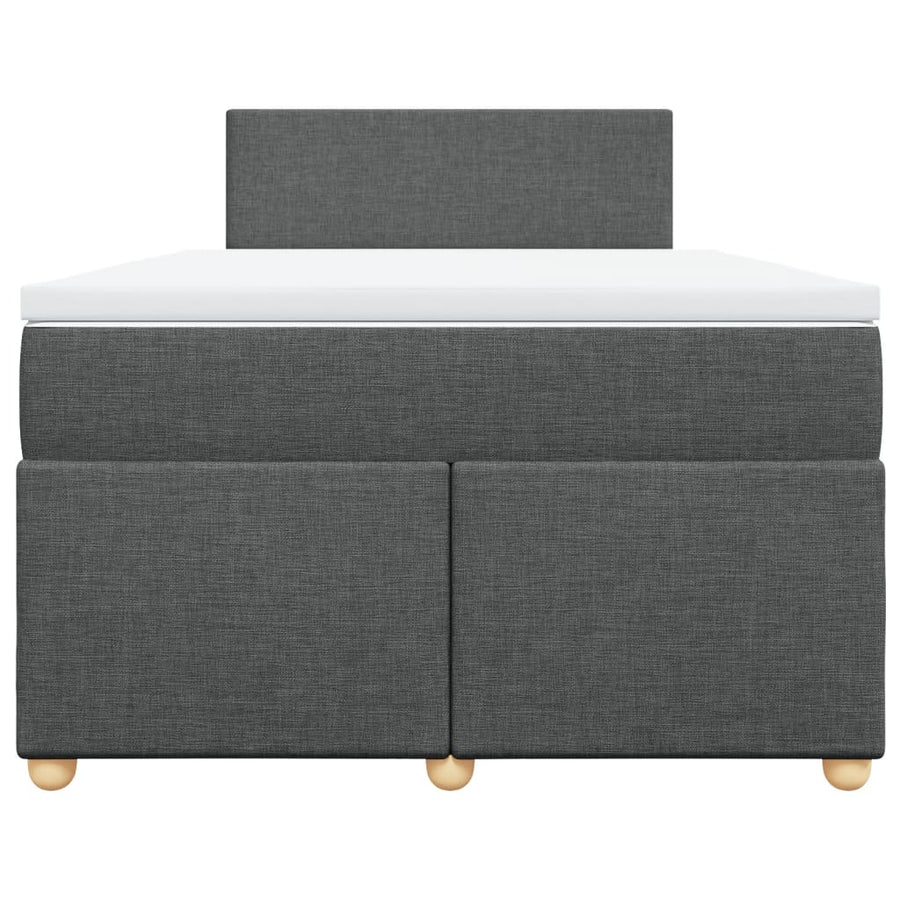 Boxspring met matras stof donkergrijs 120x200 cm