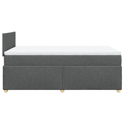 Boxspring met matras stof donkergrijs 120x200 cm