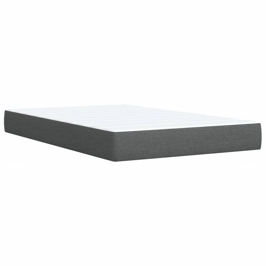 Boxspring met matras stof donkergrijs 120x200 cm