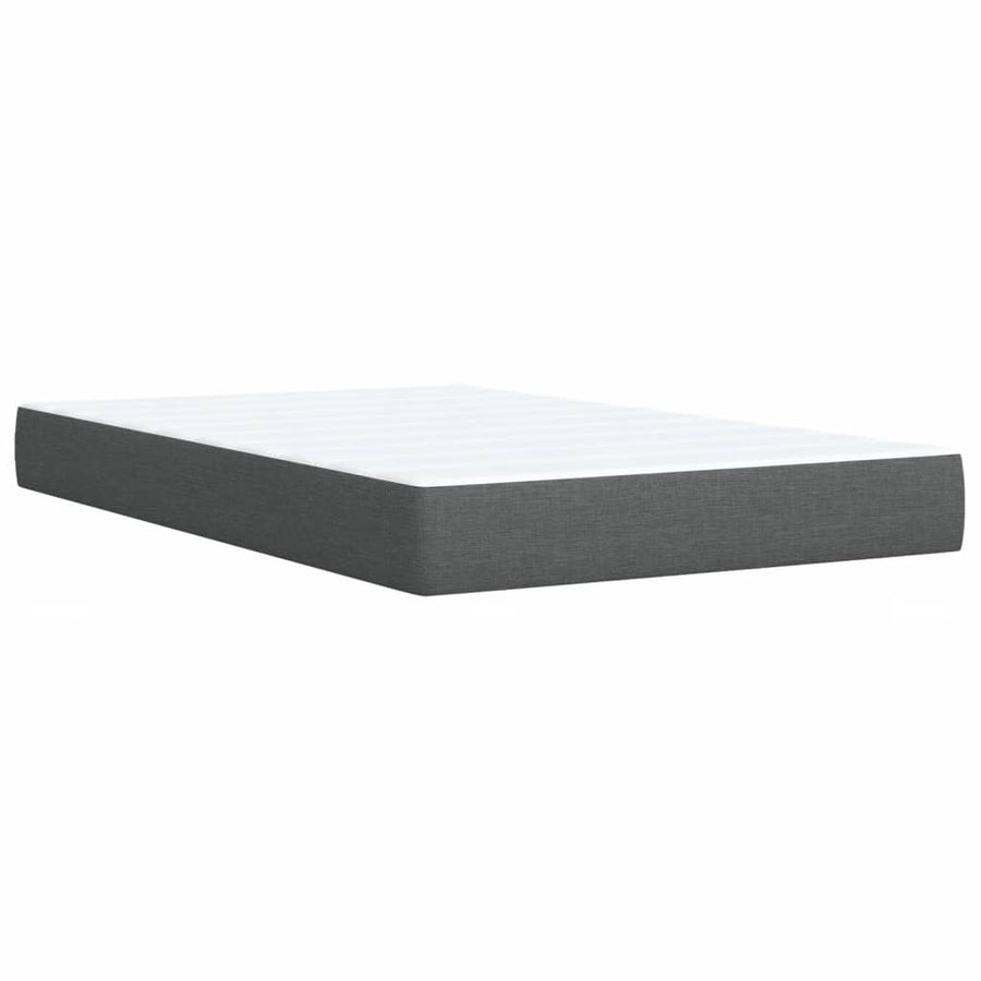 Boxspring met matras stof donkergrijs 120x200 cm