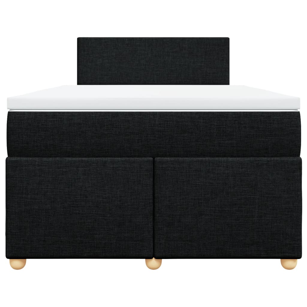 Boxspring met matras stof zwart 120x200 cm