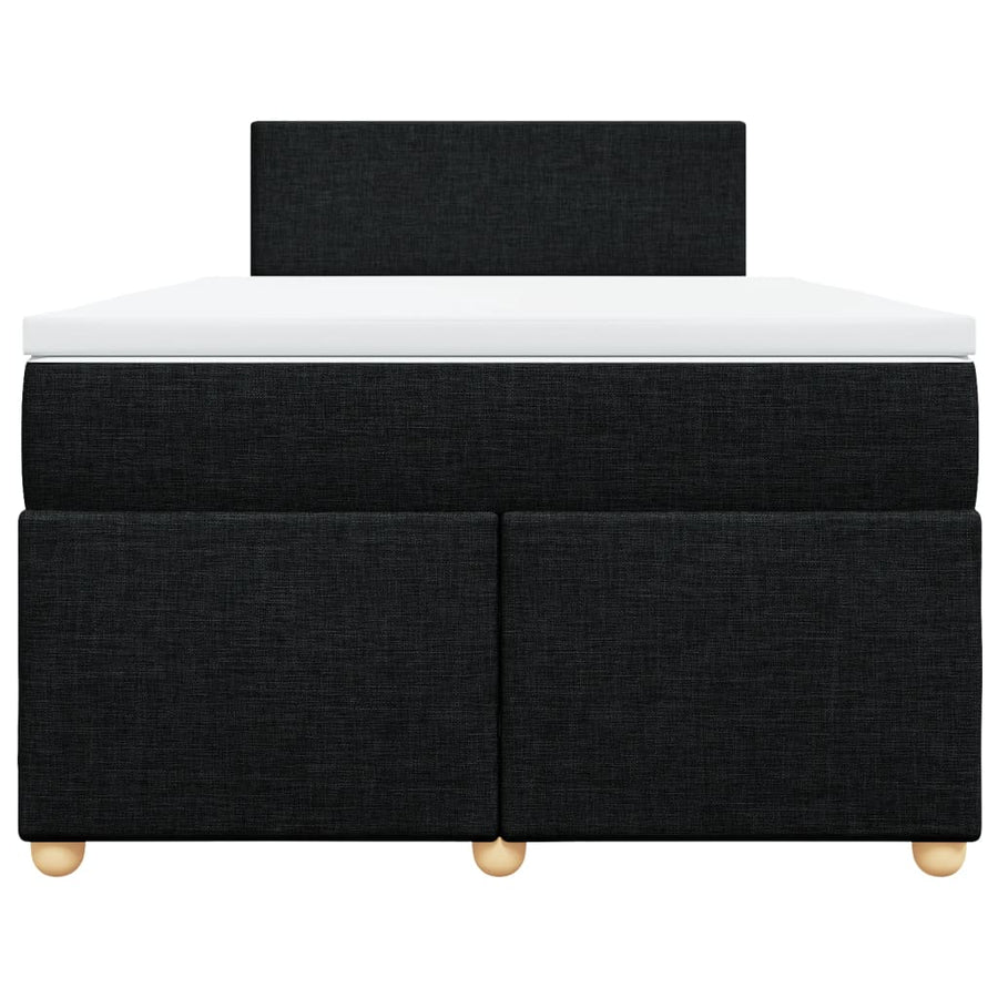 Boxspring met matras stof zwart 120x200 cm