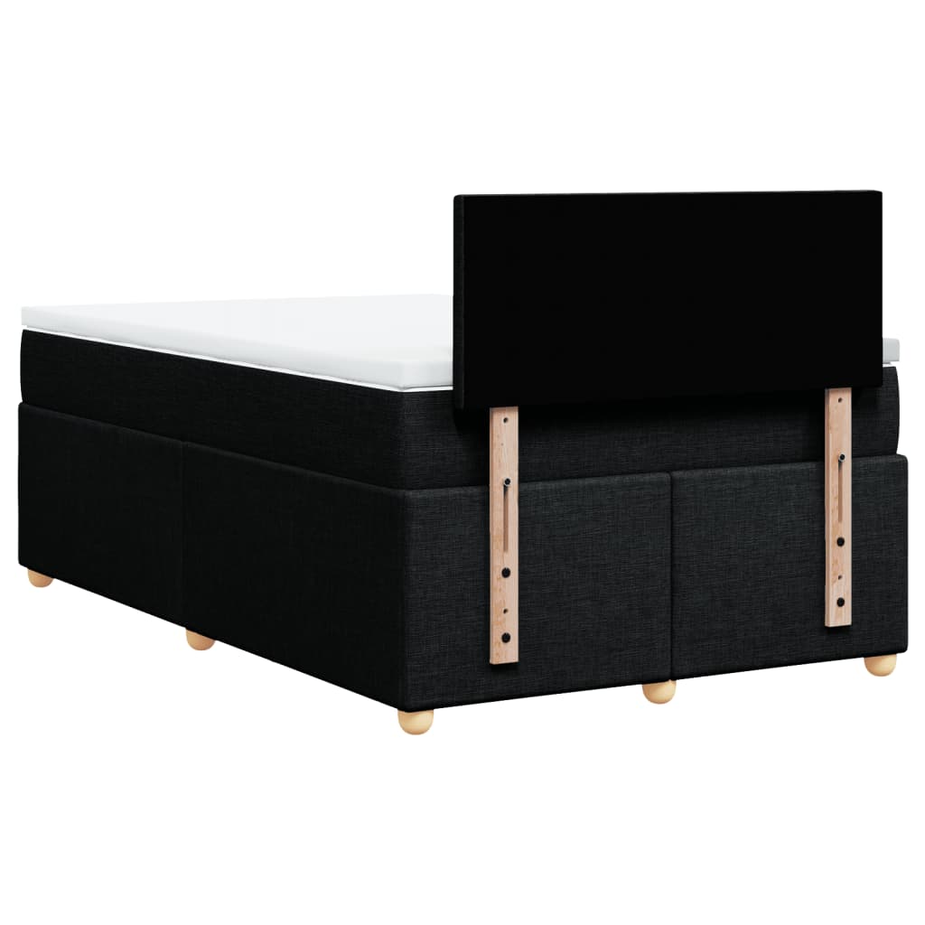 Boxspring met matras stof zwart 120x200 cm