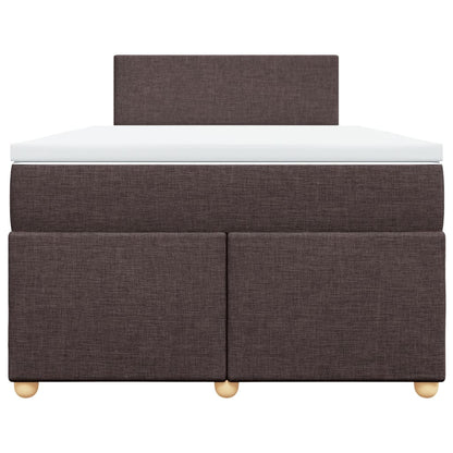 Boxspring met matras stof donkerbruin 120x200 cm