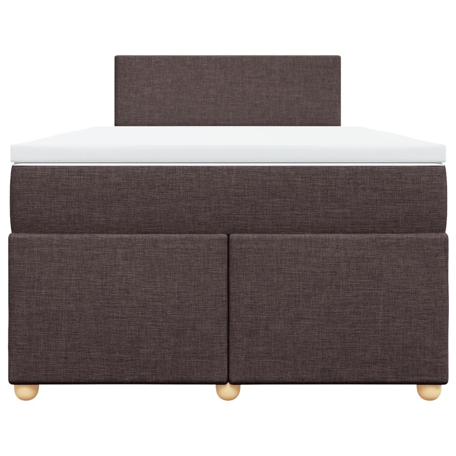 Boxspring met matras stof donkerbruin 120x200 cm