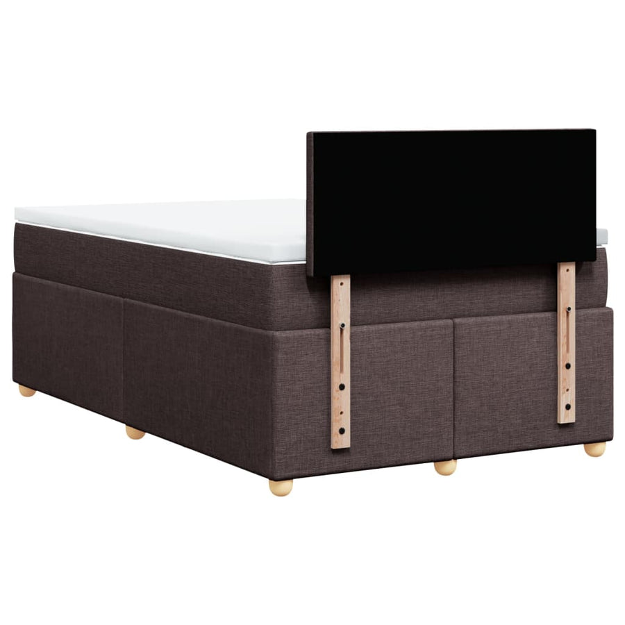 Boxspring met matras stof donkerbruin 120x200 cm