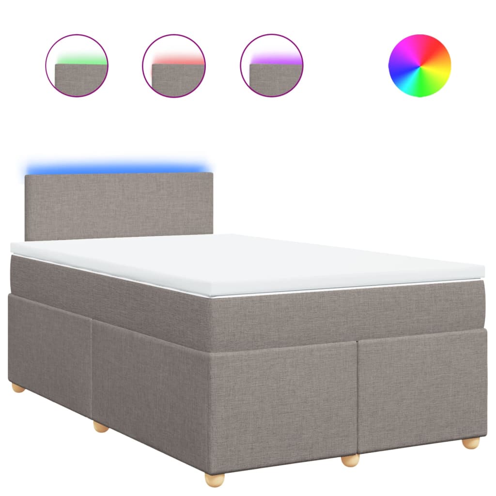 Boxspring met matras stof taupe 120x200 cm