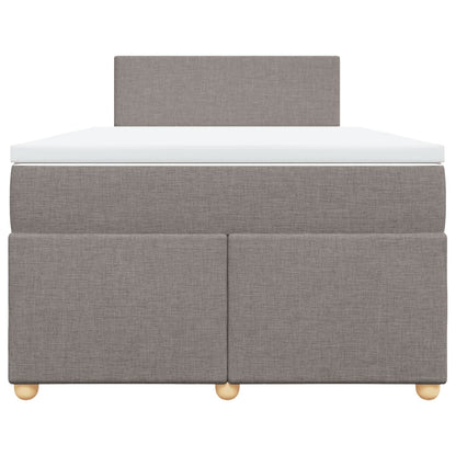 Boxspring met matras stof taupe 120x200 cm