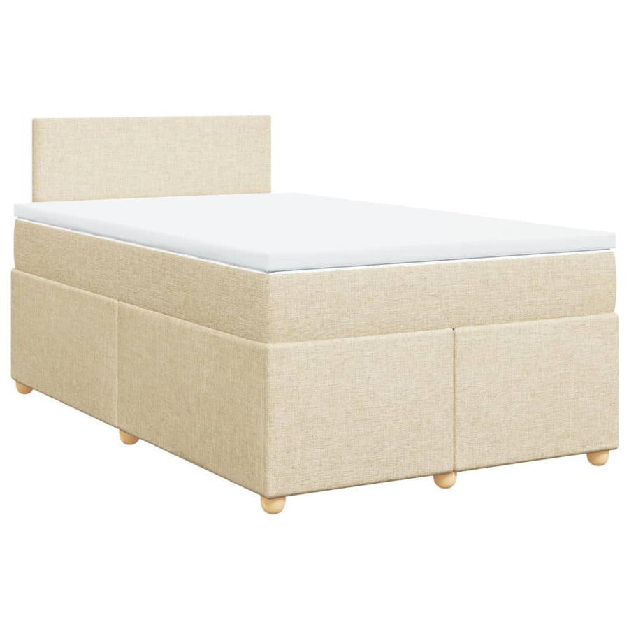 Boxspring met matras stof crèmekleurig 120x200 cm