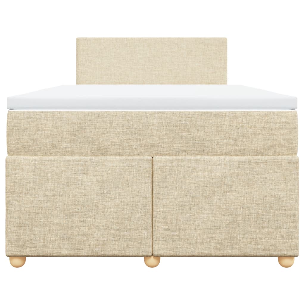 Boxspring met matras stof crèmekleurig 120x200 cm