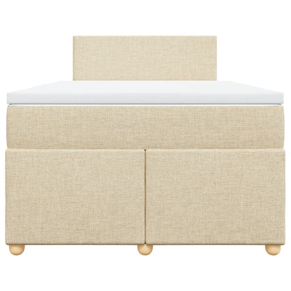 Boxspring met matras stof crèmekleurig 120x200 cm