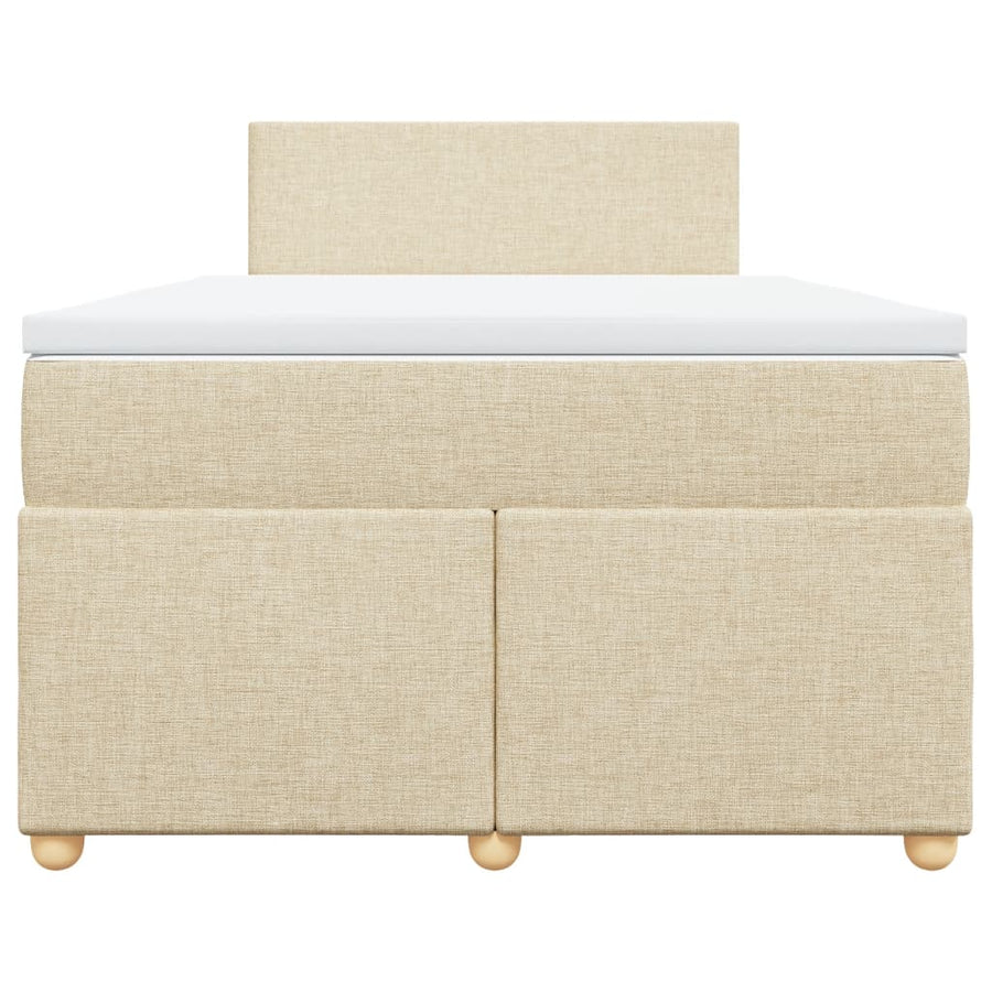 Boxspring met matras stof crèmekleurig 120x200 cm