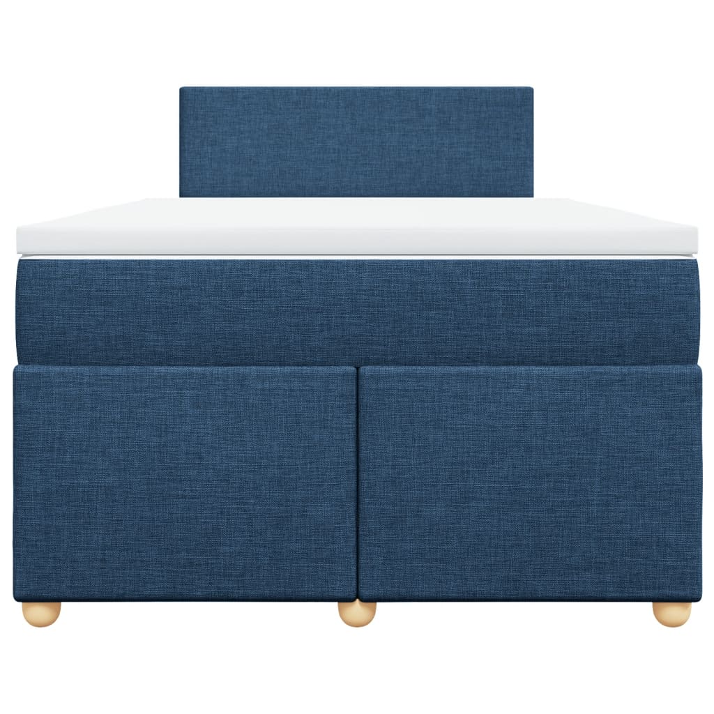 Boxspring met matras stof blauw 120x200 cm