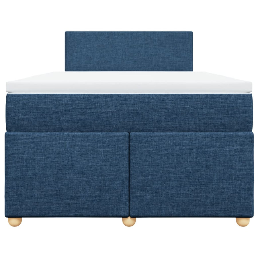 Boxspring met matras stof blauw 120x200 cm