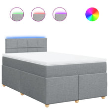 Boxspring met matras stof lichtgrijs 120x200 cm