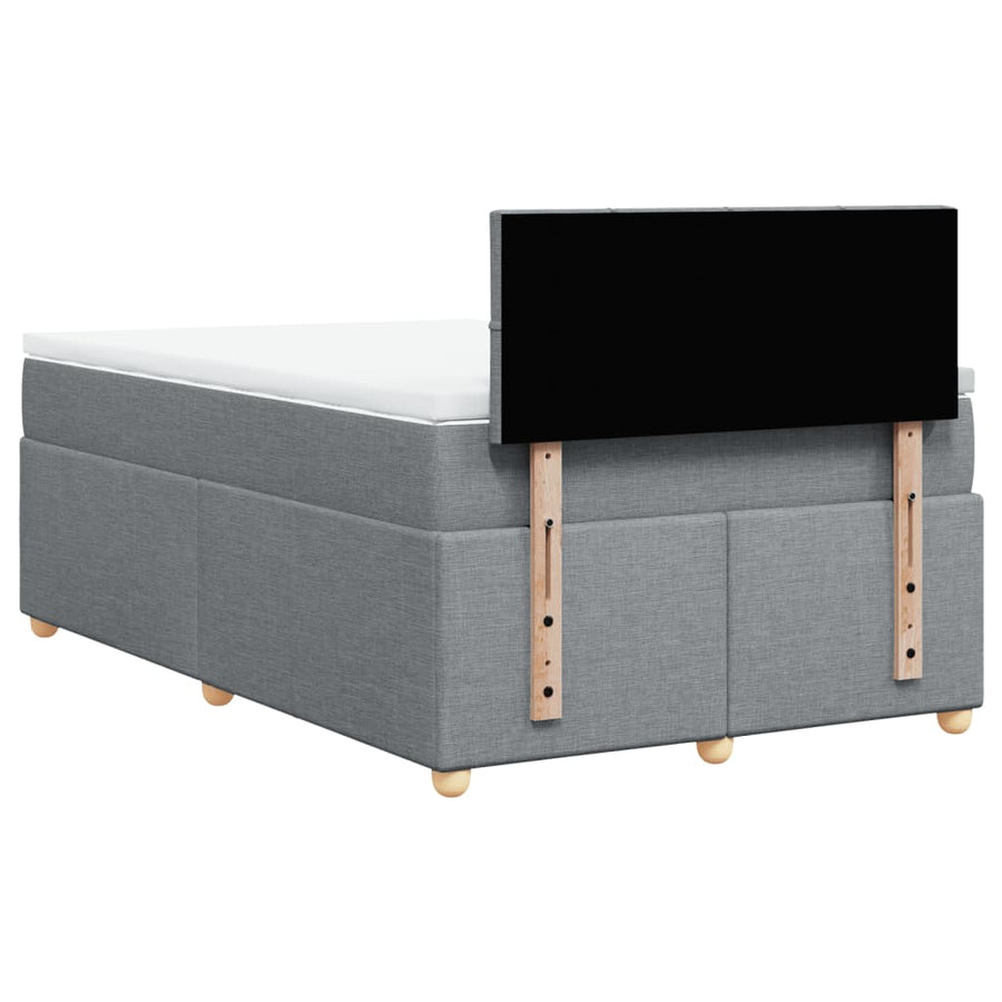 Boxspring met matras stof lichtgrijs 120x200 cm