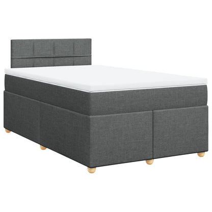 Boxspring met matras stof donkergrijs 120x200 cm