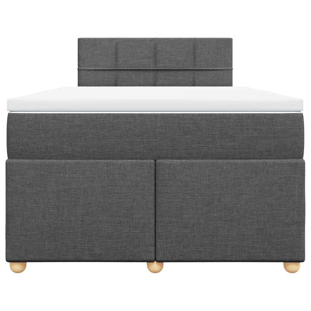 Boxspring met matras stof donkergrijs 120x200 cm