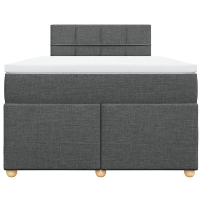 Boxspring met matras stof donkergrijs 120x200 cm