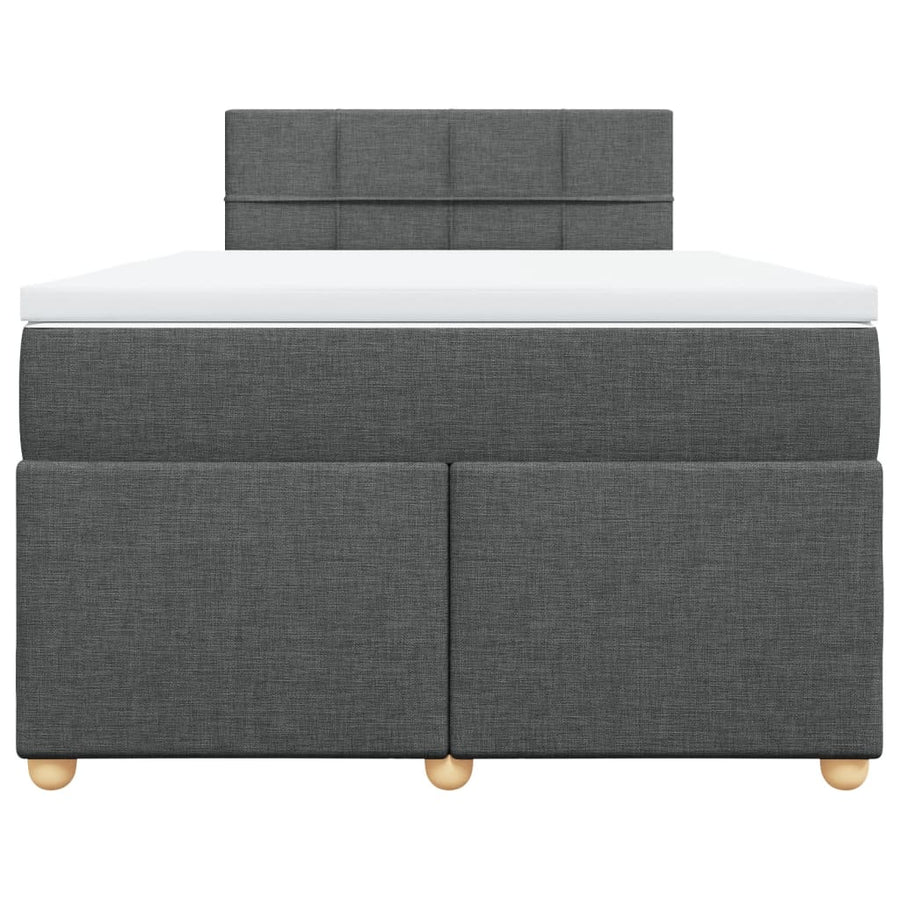 Boxspring met matras stof donkergrijs 120x200 cm