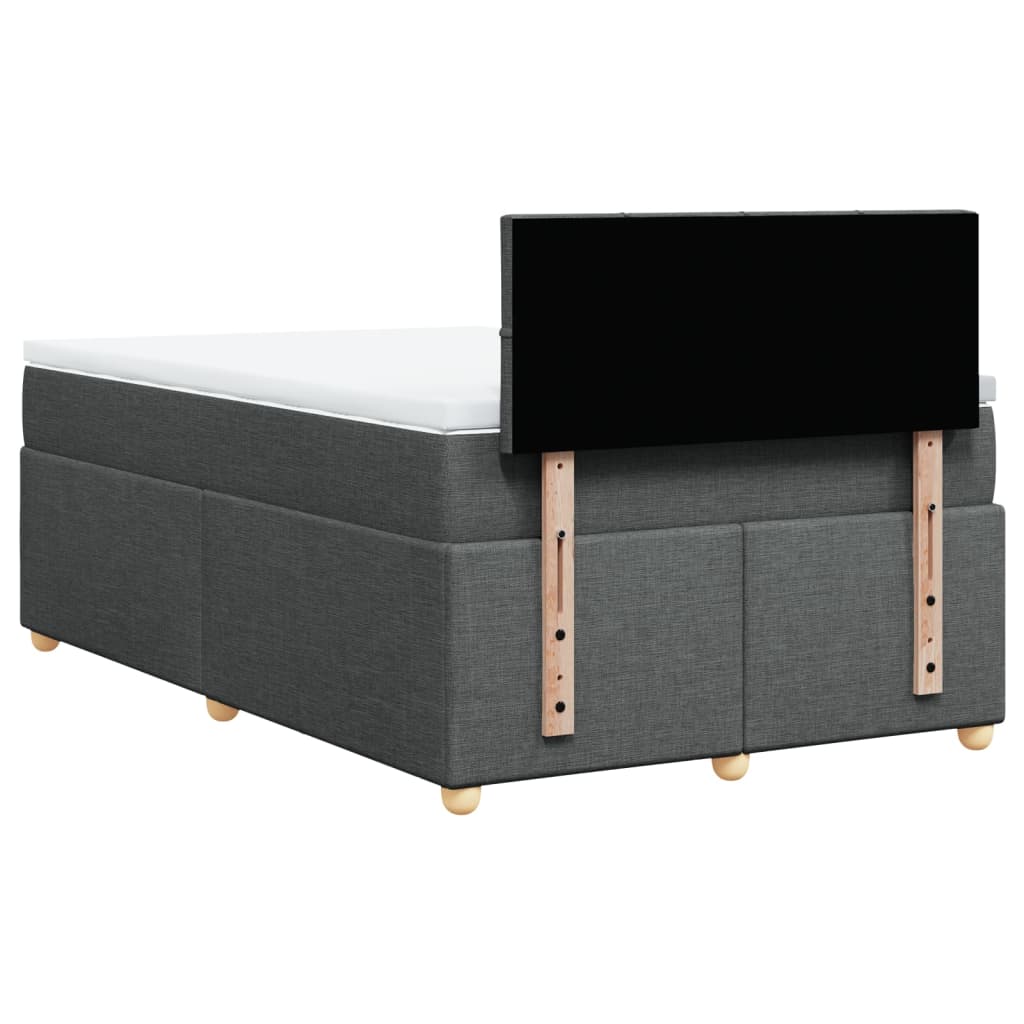 Boxspring met matras stof donkergrijs 120x200 cm