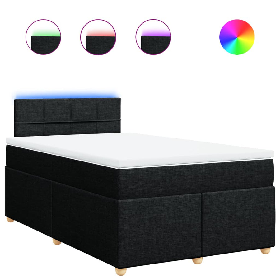 Boxspring met matras stof zwart 120x200 cm