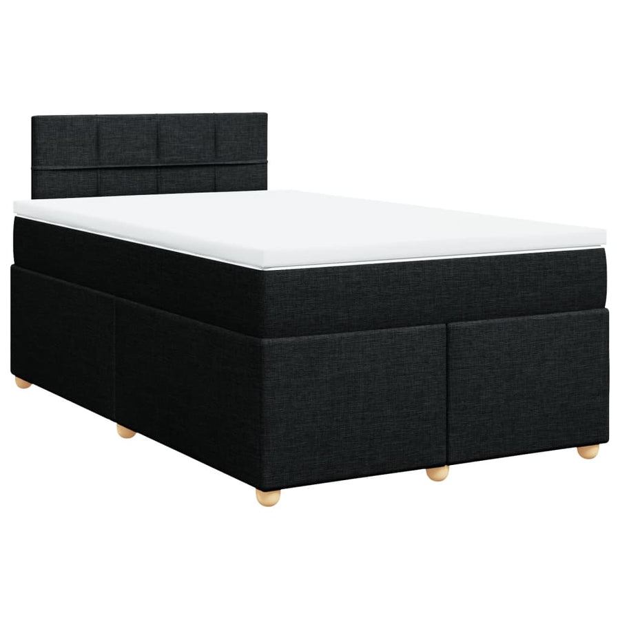 Boxspring met matras stof zwart 120x200 cm