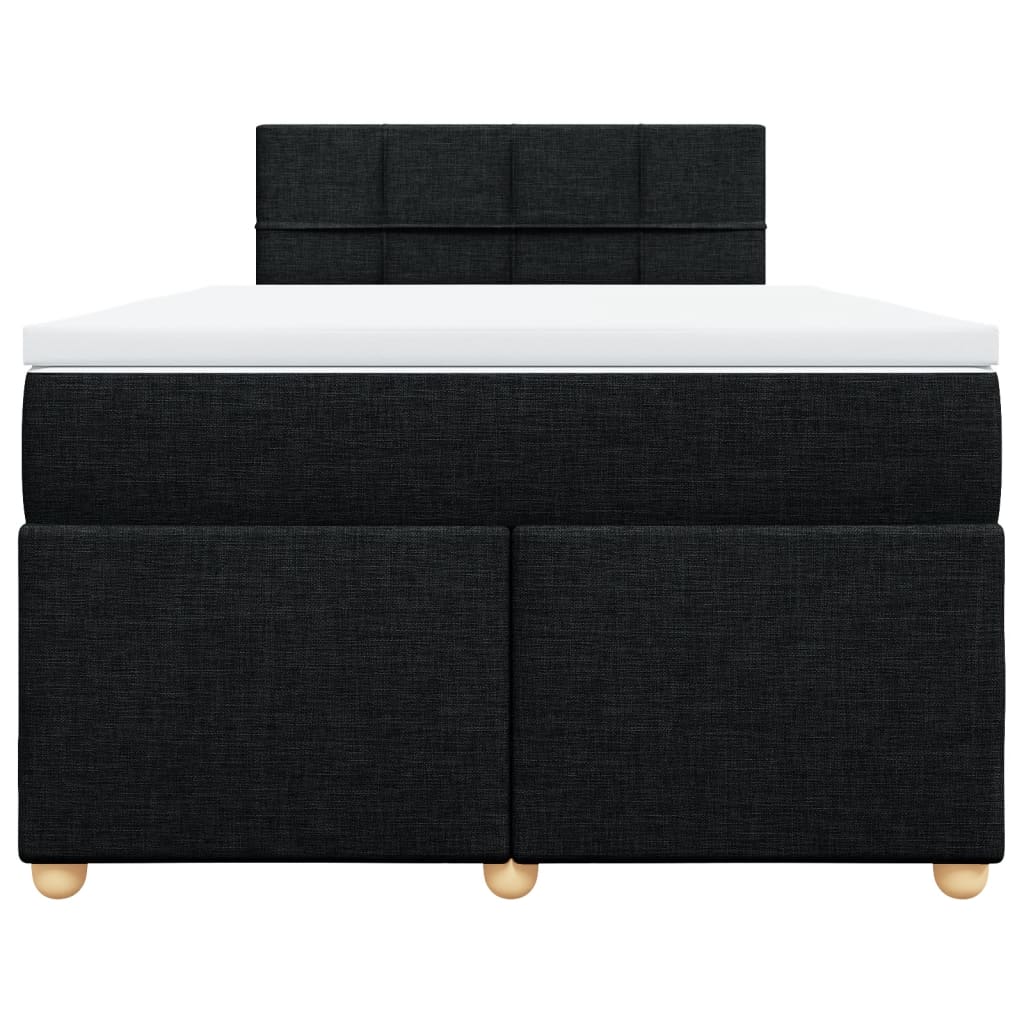 Boxspring met matras stof zwart 120x200 cm