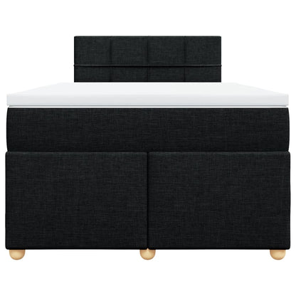 Boxspring met matras stof zwart 120x200 cm